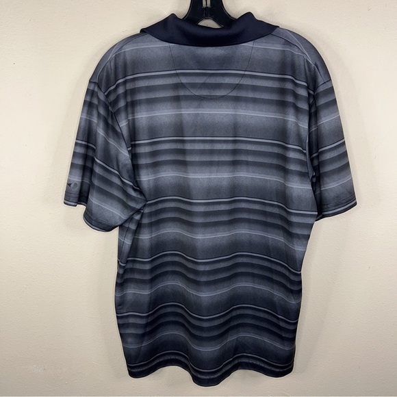 Large Grand Slam Grey Black Striped Polo Shirt Golf Athletic Activewear - Picture 6 of 9